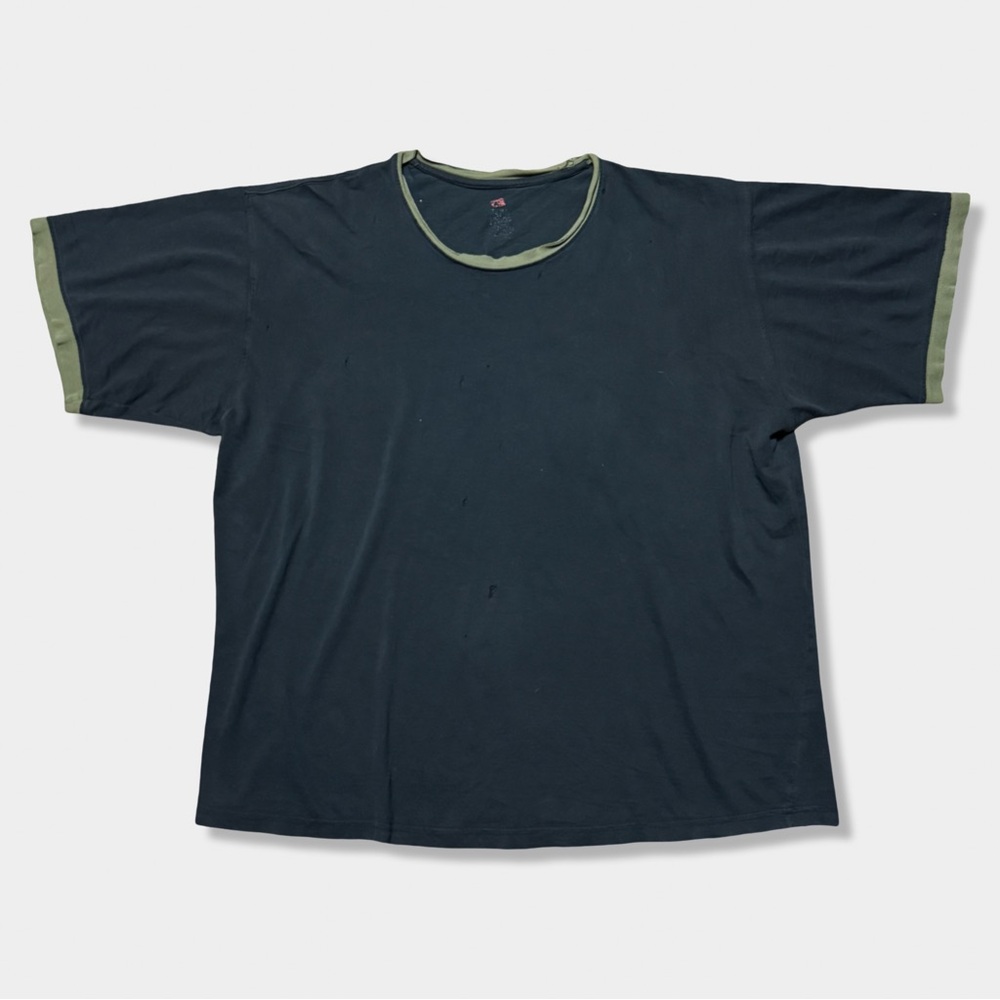 Vtg 00s Y2K Blk Hanes Thrashed Destroyed Worn Grunge Punk Skate Surf T-shirt XL